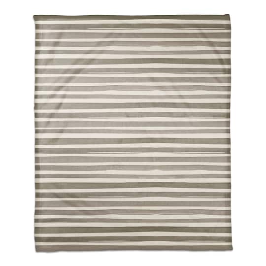 Watercolor Stripes Coral Fleece Blanket